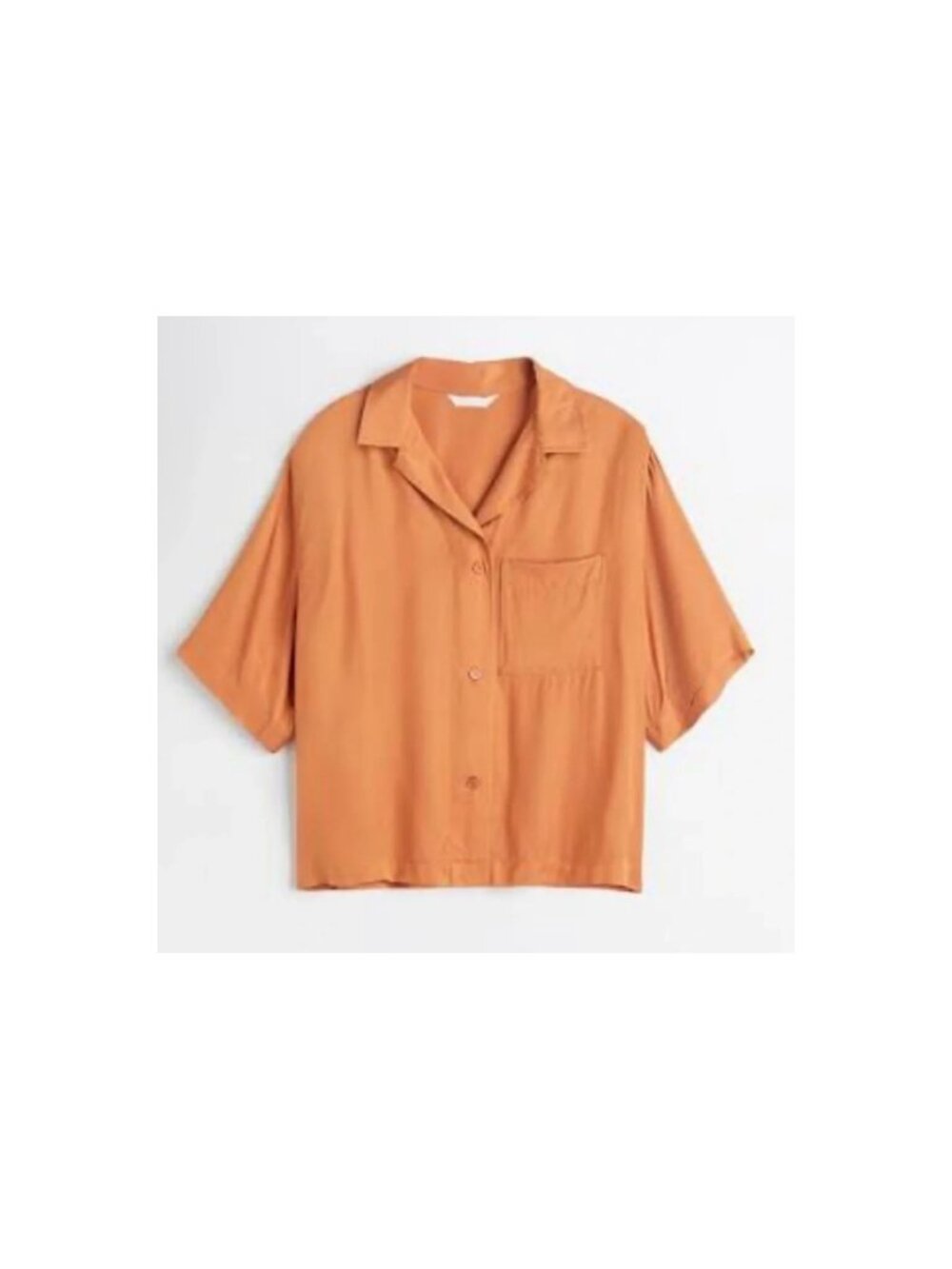 H&M Vibrant Orange Oversized  Collared Button Blouse  Size Large